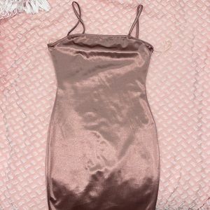 Pastel pink Satin mini dress